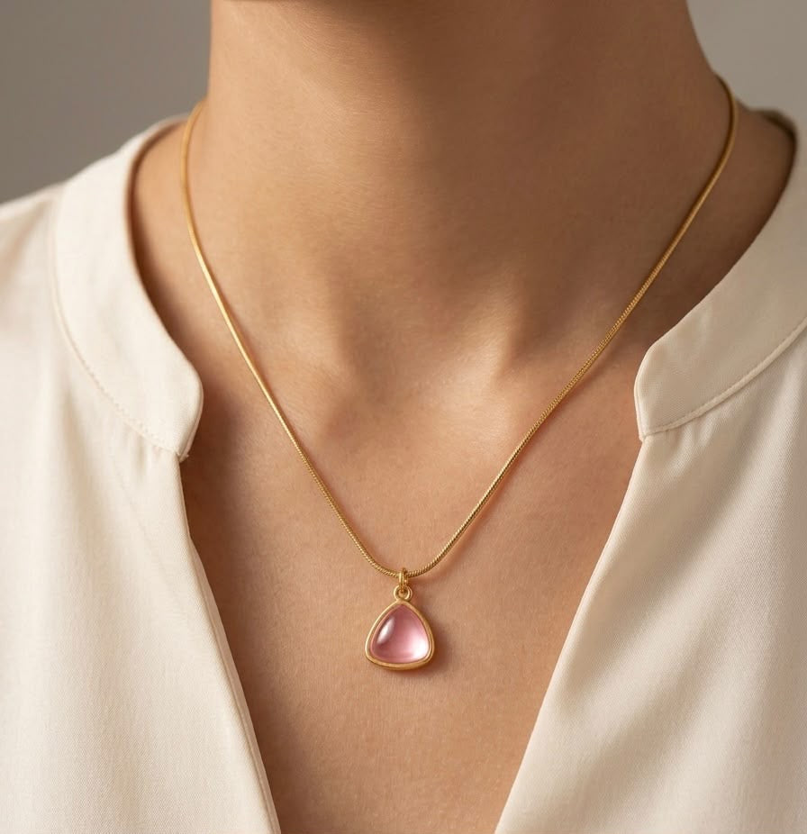 Elegant Minimalist Pink Chain Necklace
