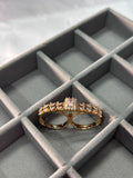 Rose Gold Crystal Double Finger Ring for Women