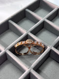 Rose Gold Crystal Double Finger Ring for Women