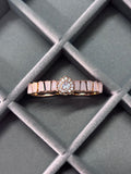 Rose Gold Pink Crystal Double Finger Ring for Women