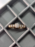 Rose Gold Crystal Double Finger Ring for Women