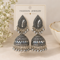 Antique Silver Oxidised Jhumka Earrings ✨