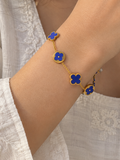 Blue Clover Gold Chain Bracelet ✨