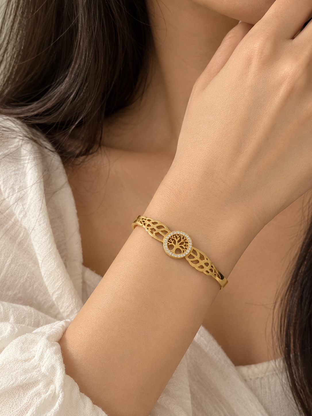 Tree of Life Crystal Gold bracelet ✨