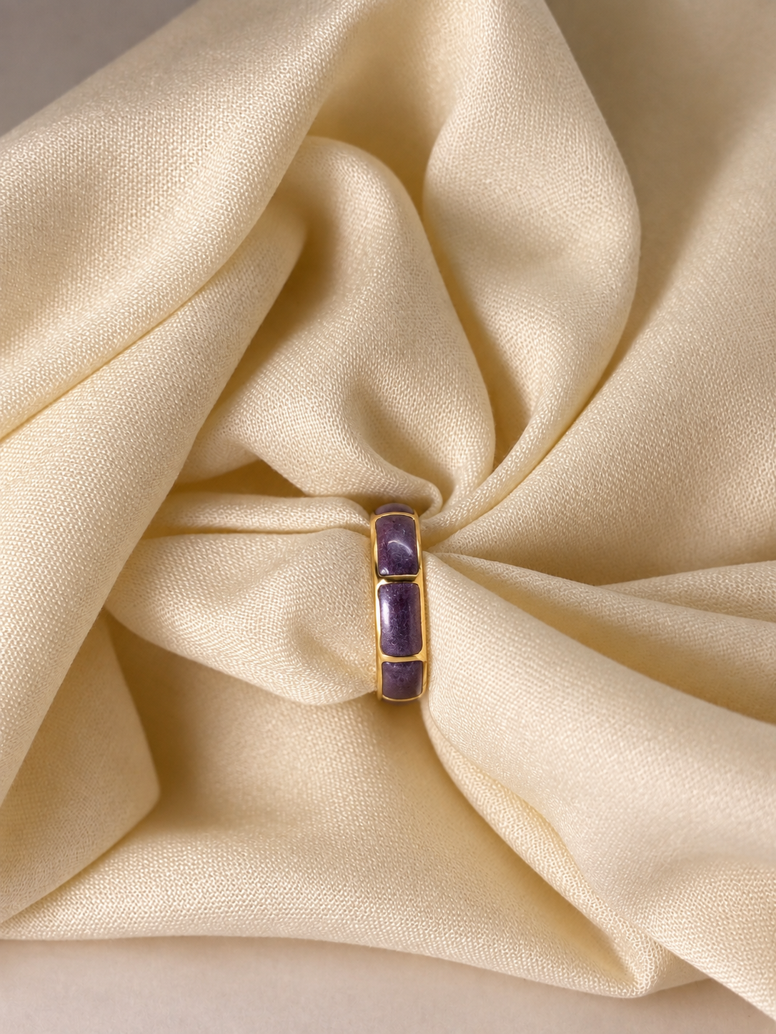 Purple Luxe Gold Panel Ring ✨