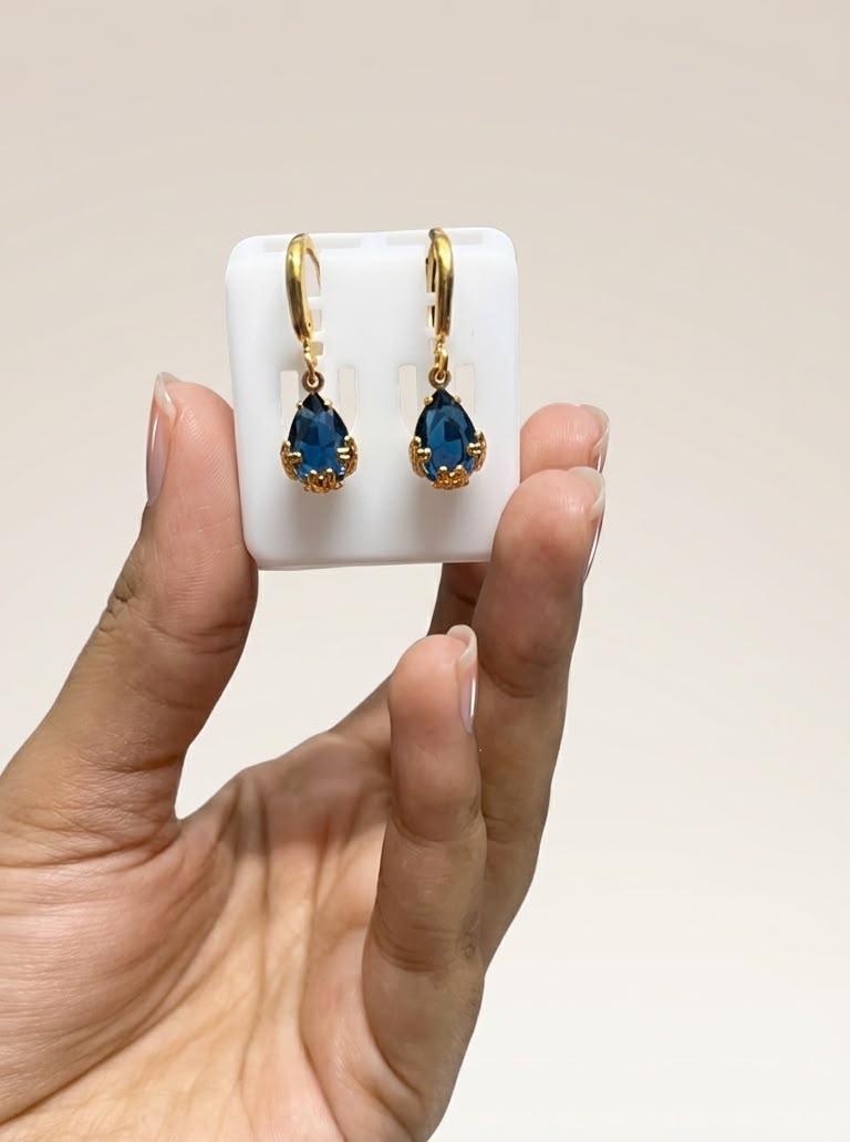 The Royal Teardrop Collection – Multi-Color Dangle Earrings