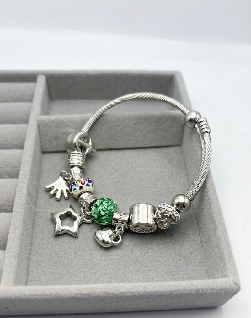 Charm Bracelet with Colorful Beads & Cute Hanging Charms