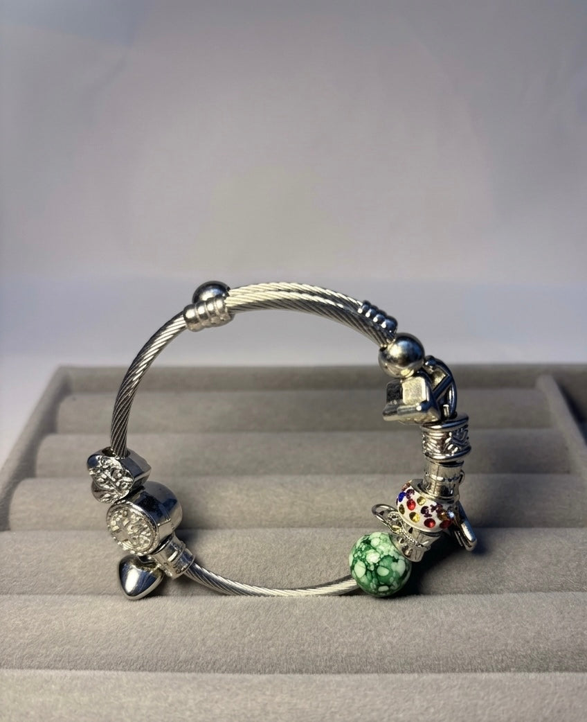 Charm Bracelet with Colorful Beads & Cute Hanging Charms