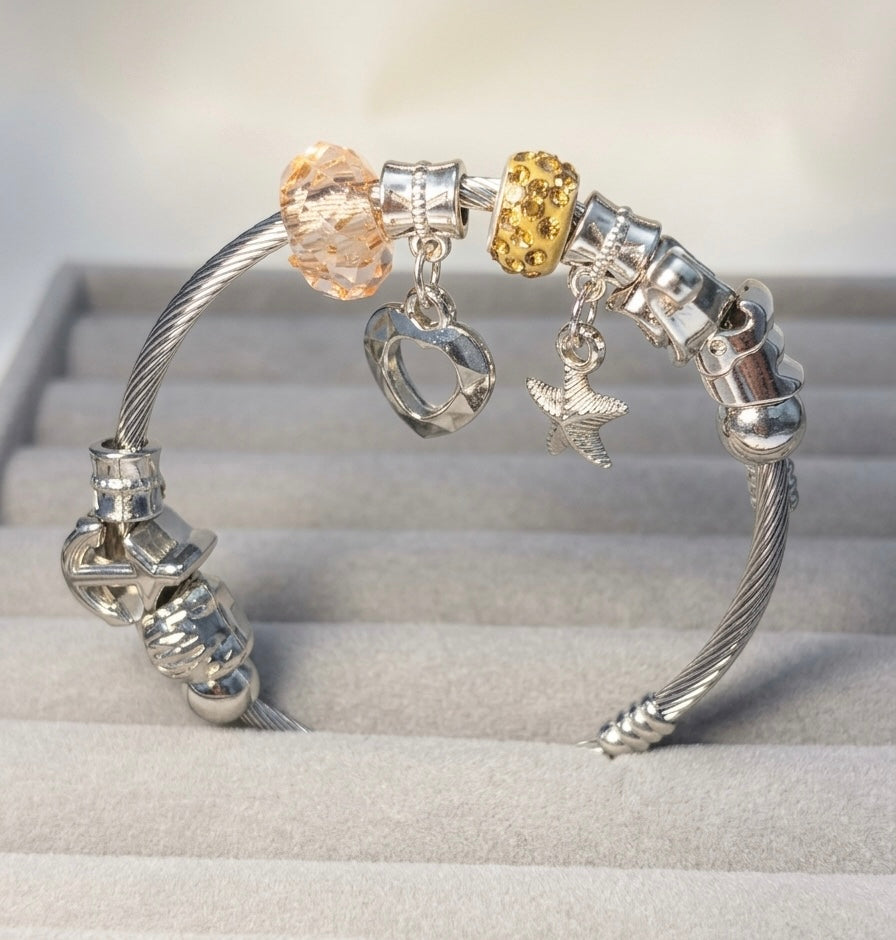 Charm Bracelet with Colorful Beads & Cute Hanging Charms