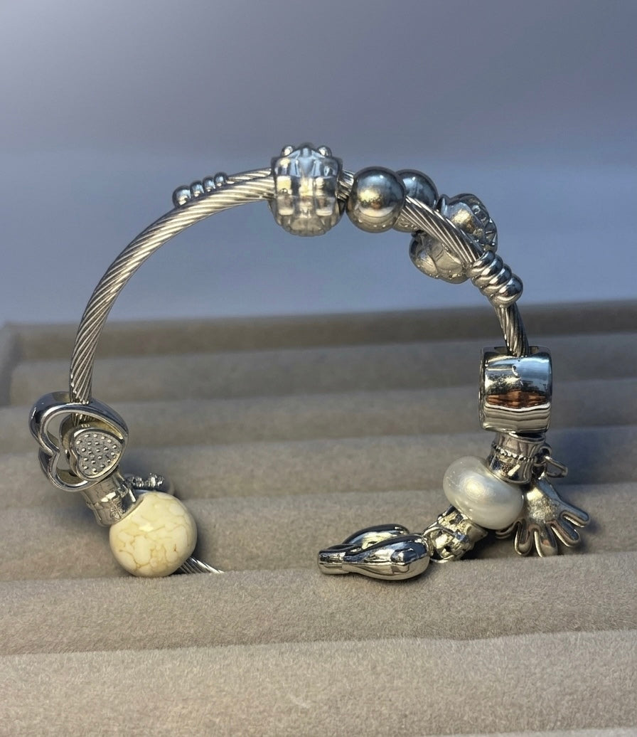 Charm Bracelet with Colorful Beads & Cute Hanging Charms