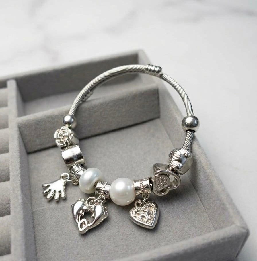 Charm Bracelet with Colorful Beads & Cute Hanging Charms