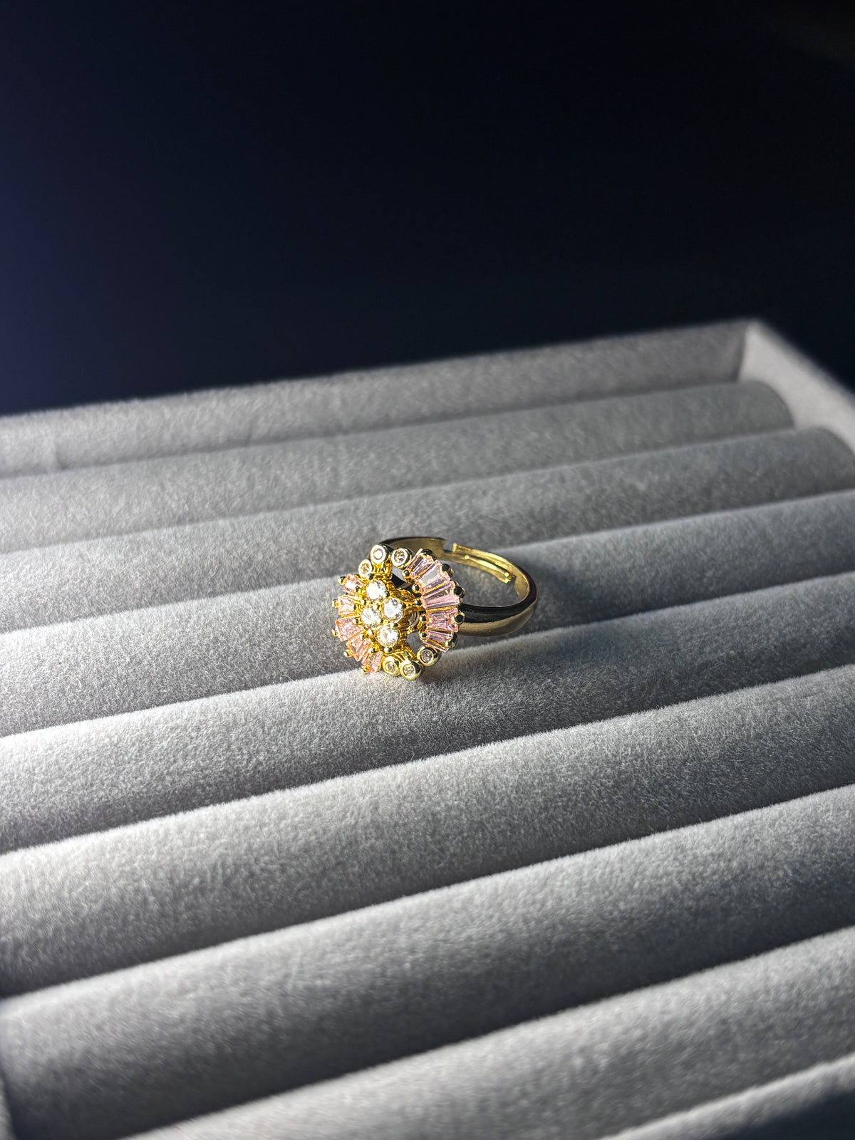 Radiant Blossom Rose Gold Ring (ROTATEABLE)