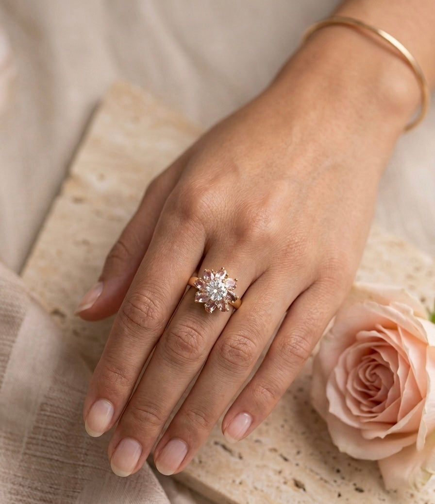 Radiant Blossom Rose Gold Ring