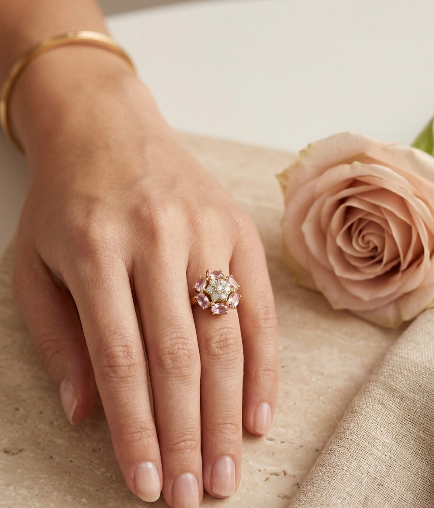 Radiant Blossom Rose Gold Ring